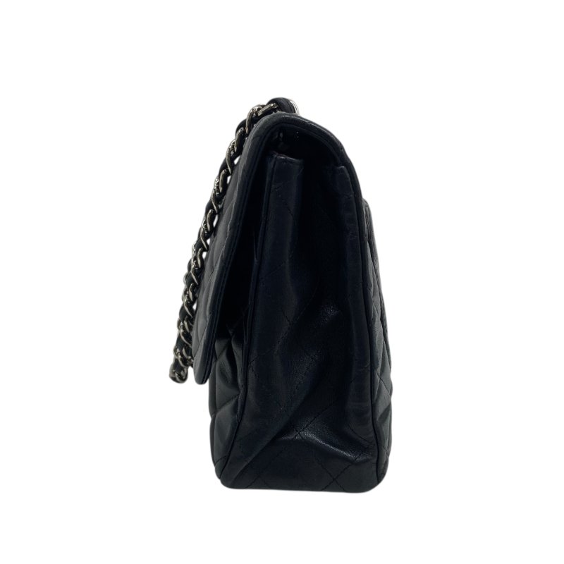 【CHANEL】Jumbo CF30 黑色 Lambskin 銀扣 經典口蓋包 Classic Flap（二手）-7