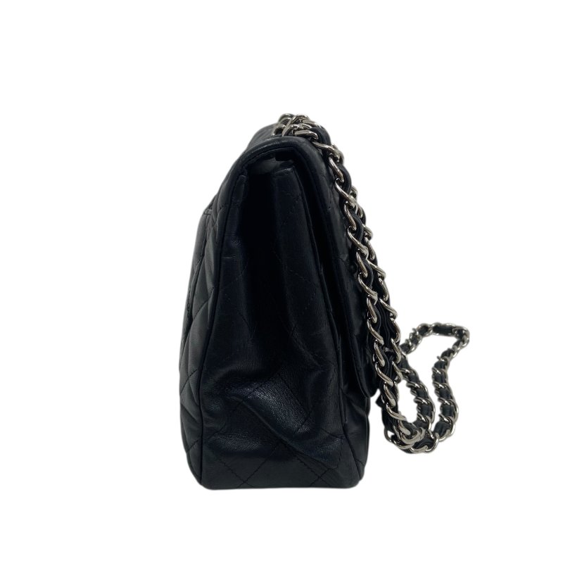 【CHANEL】Jumbo CF30 黑色 Lambskin 銀扣 經典口蓋包 Classic Flap（二手）-8