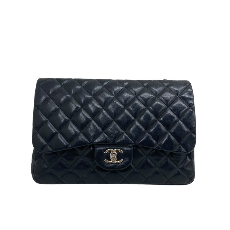 【CHANEL】Jumbo CF30 黑色 Lambskin 銀扣 經典口蓋包 Classic Flap（二手）-10