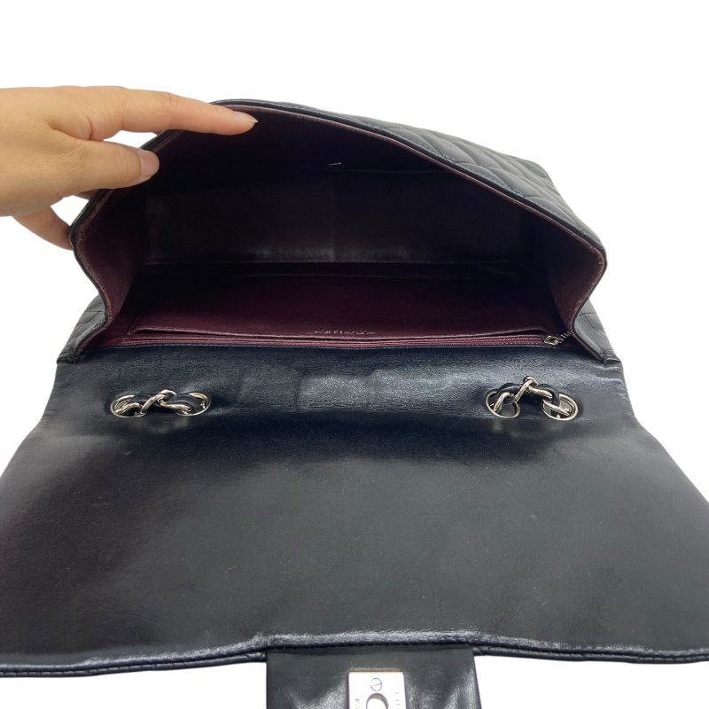 【CHANEL】Jumbo CF30 黑色 Lambskin 銀扣 經典口蓋包 Classic Flap（二手）-13