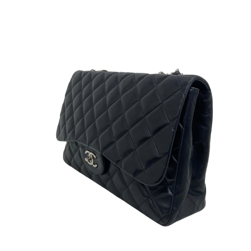 【CHANEL】Jumbo CF30 黑色 Lambskin 銀扣 經典口蓋包 Classic Flap（二手）-14