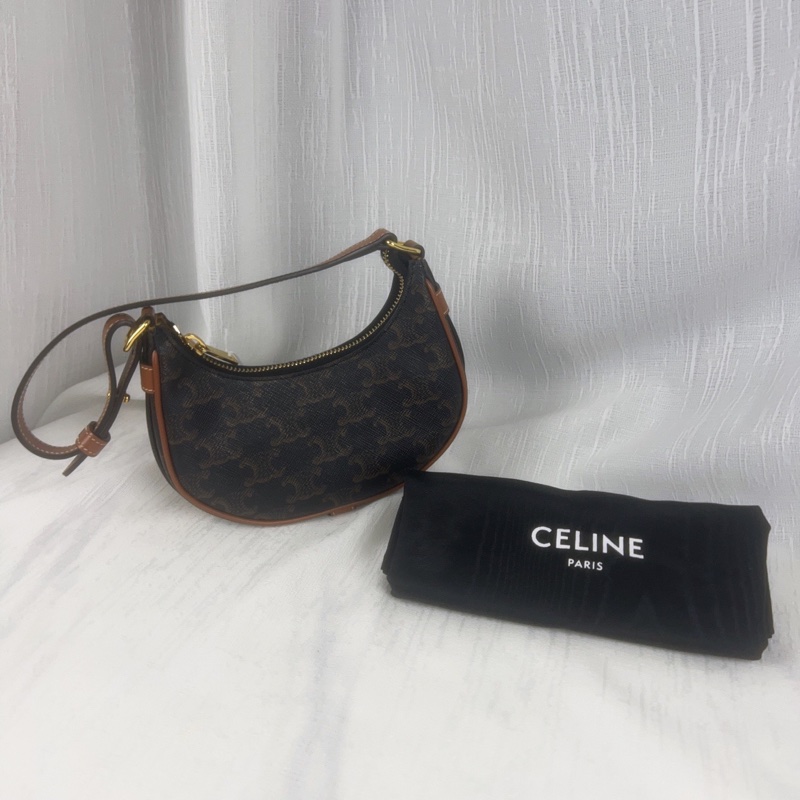 98新Celine賽琳 AVA系列 mini老花凱旋門腋下包-0