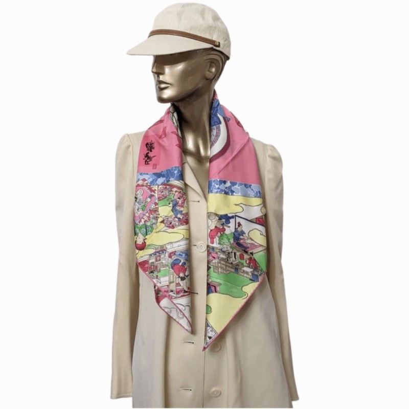 全新 HERMÈS 愛馬仕 Les Artisans d' Hermès "愛馬仕工匠" 90方巾-2