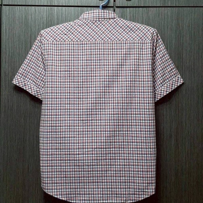 絕版正品BURBERRY 博柏利 BLACK LABEL 黑標 戰馬 男格紋短袖襯衫3號-1
