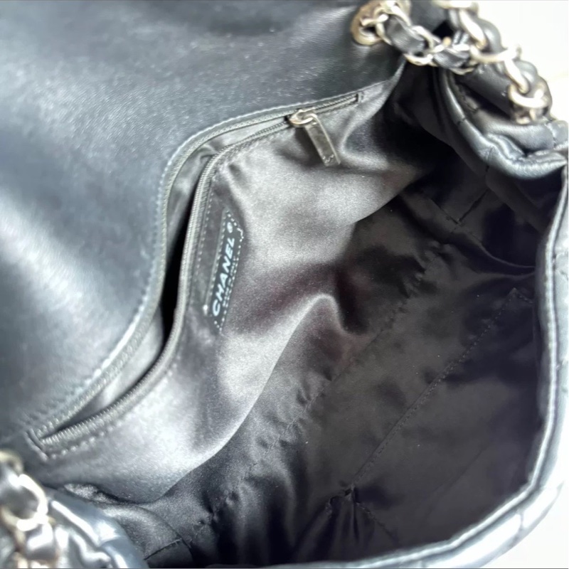 🤩實用性選手🥳Chanel黑銀軟泡芙鏈條斜挎單肩包-10