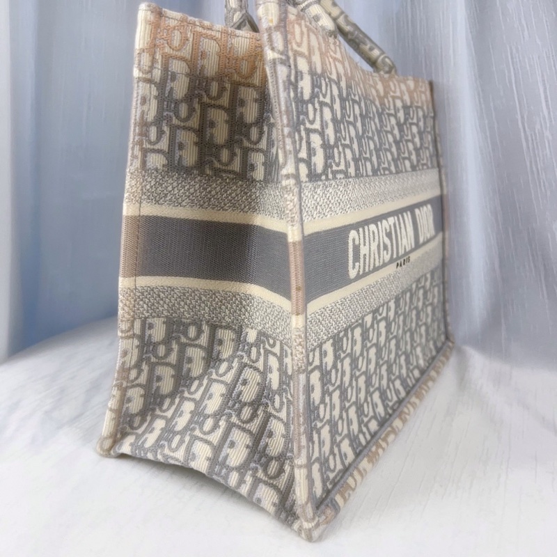 98新迪奧/Dior 灰色托特，大容量老花刺繡-4