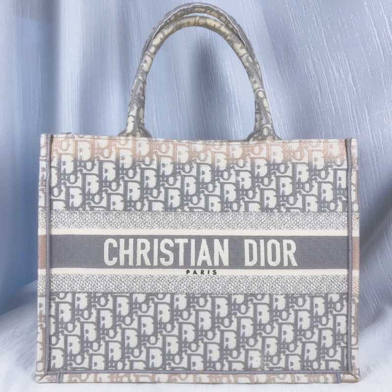 98新迪奧/Dior 灰色托特，大容量老花刺繡-6