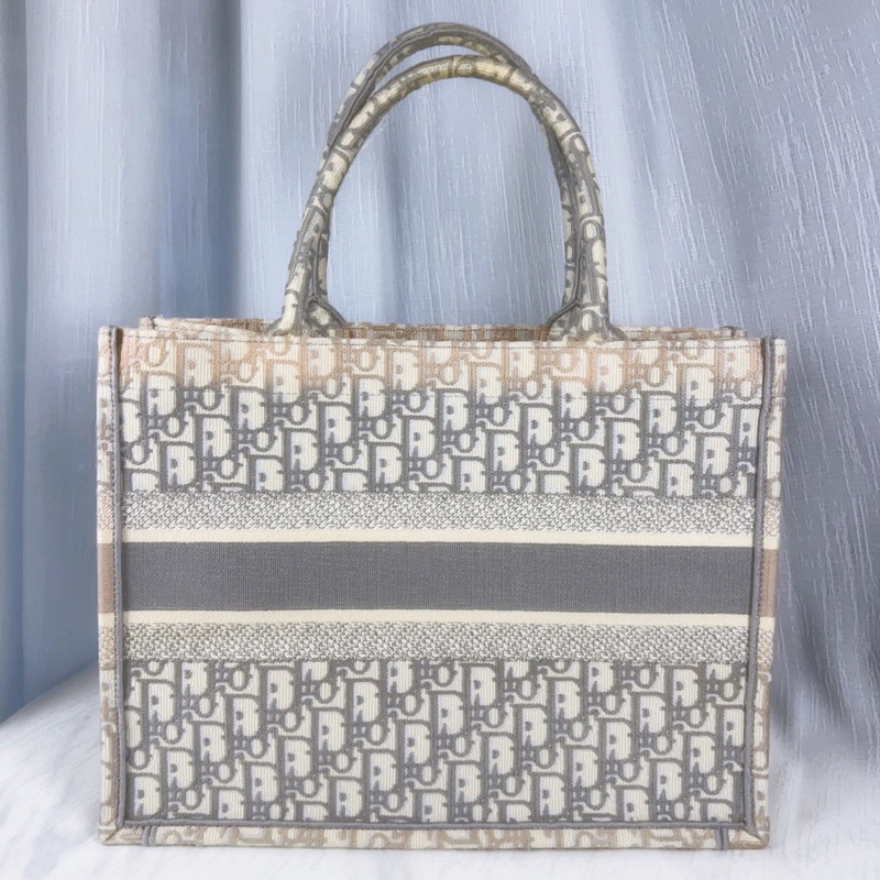 98新迪奧/Dior 灰色托特，大容量老花刺繡-7