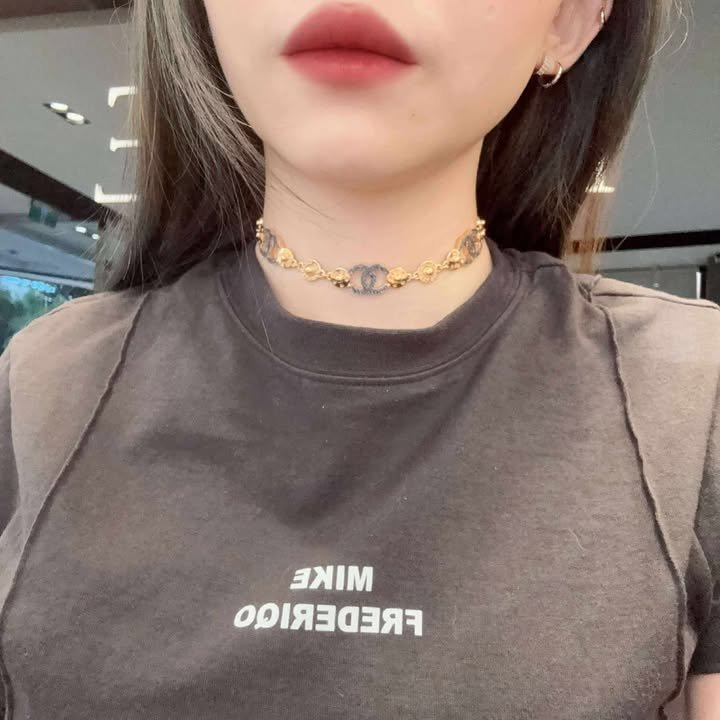 Chanel 單寧雙C釦子造型項鍊-4