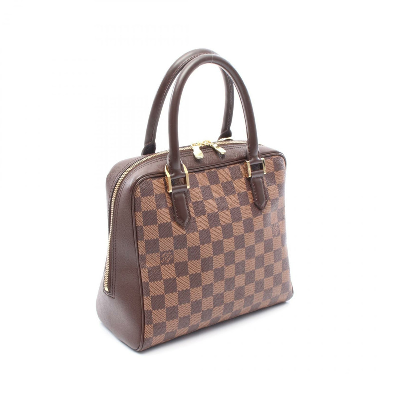 LOUIS VUITTON Brera 手提包 N51150 Damier 帆布皮革棕色 Ebene 二手女士-1