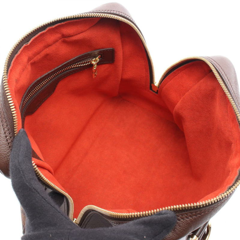 LOUIS VUITTON Brera 手提包 N51150 Damier 帆布皮革棕色 Ebene 二手女士-2