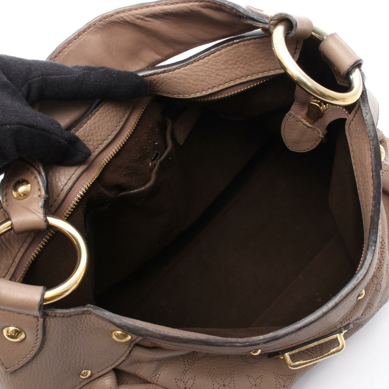 LOUIS VUITTON 太陽能 PM 單肩包 M93124 Mahina 皮革灰褐色二手 LV-2