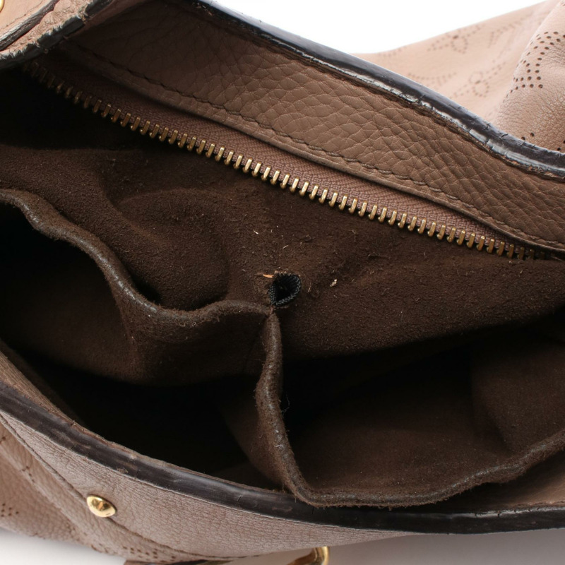 LOUIS VUITTON 太陽能 PM 單肩包 M93124 Mahina 皮革灰褐色二手 LV-4