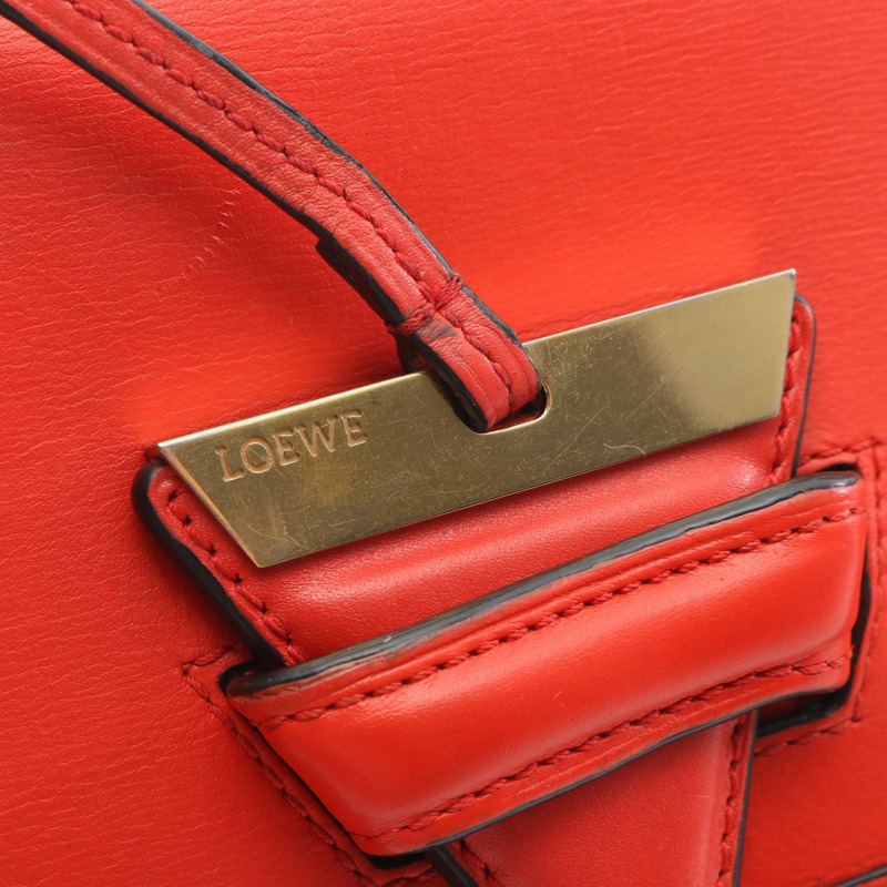 LOEWE Barcelona 單肩包 N51189 皮革 紅色 二手 女士-4