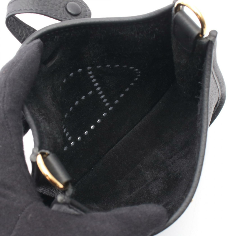 HERMES Evelyne TPM 斜背包 C Taurillon Clemence 黑色 Noir GHW-2