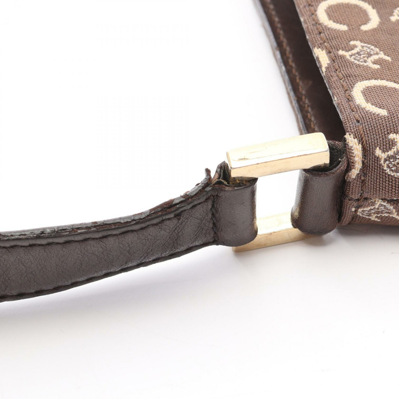 CELINE C Macadam 肩背包 帆布皮革 棕色 二手 女士-5