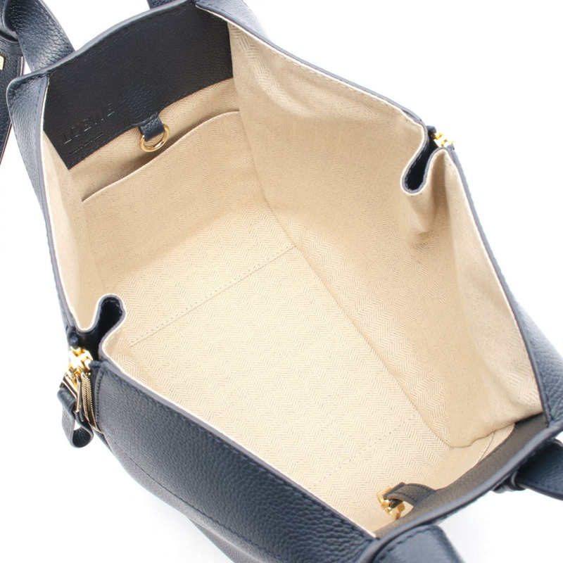 LOEWE Hammock 小巧單肩手提包 A538H13X23 皮革海軍藍二手女款-2