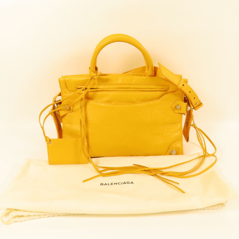 BALENCIAGA 牛皮皮革Mute City銀扣手挽肩背兩用袋-7