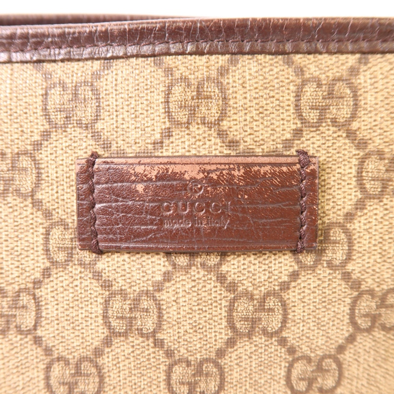 GUCCI 塗層帆布Tote Bag銀扣手挽袋-8