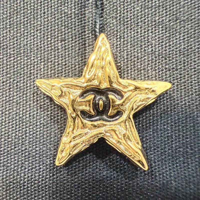 Chanel金色熔岩星星黑雙C耳環ABC947-1