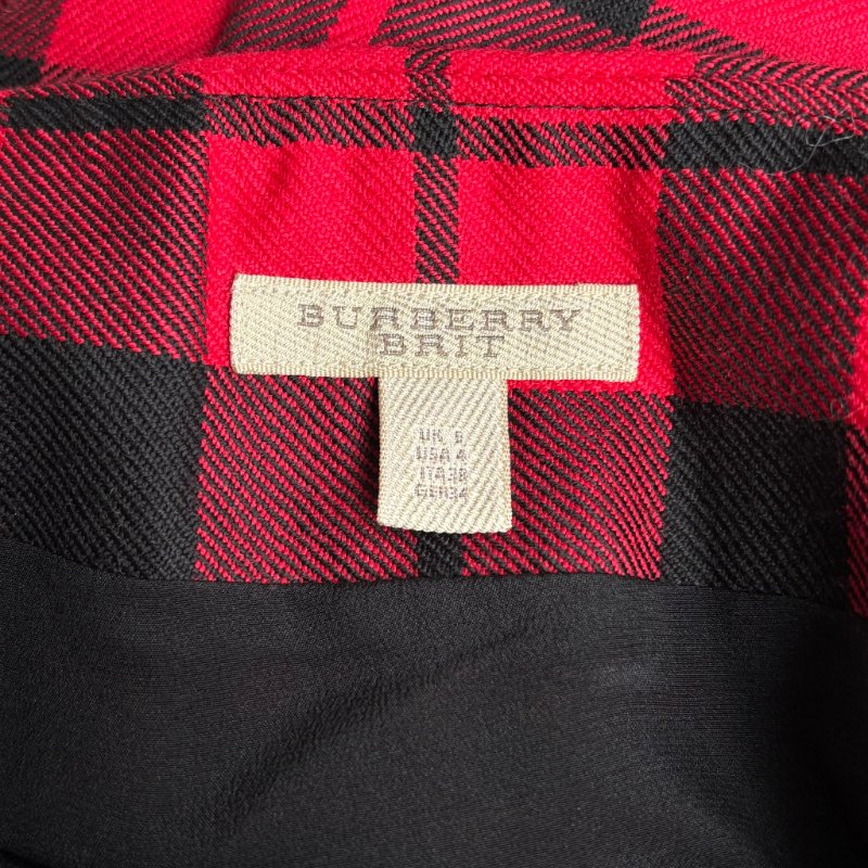 ::BURBERRY:: Tartan wool mini skirt 紅黑格紋迷你短裙-8