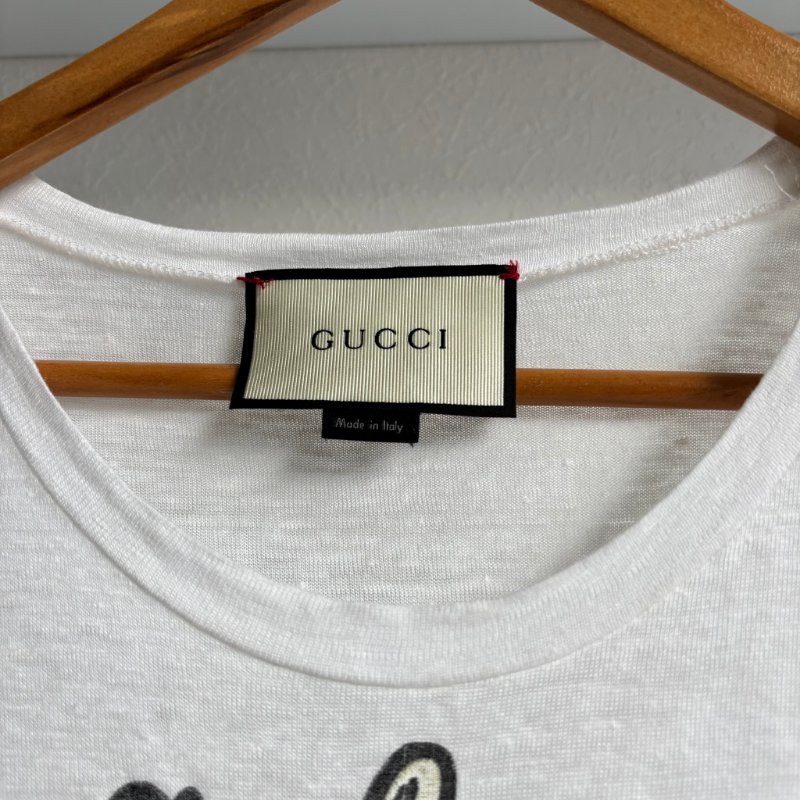 ::GUCCI:: 立體草莓圖樣刺繡 白色短袖上衣-5