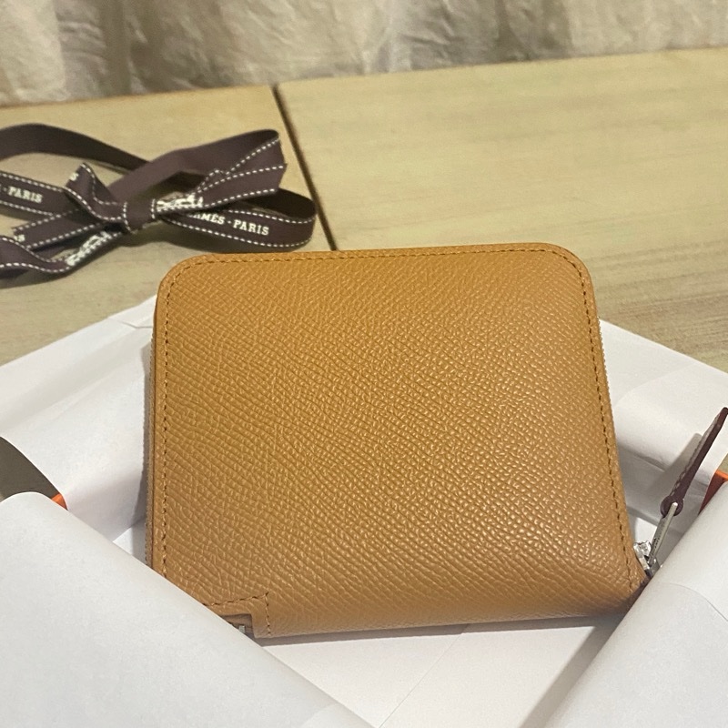 愛馬仕Hermes 絲巾短夾 2s 芝麻色-0