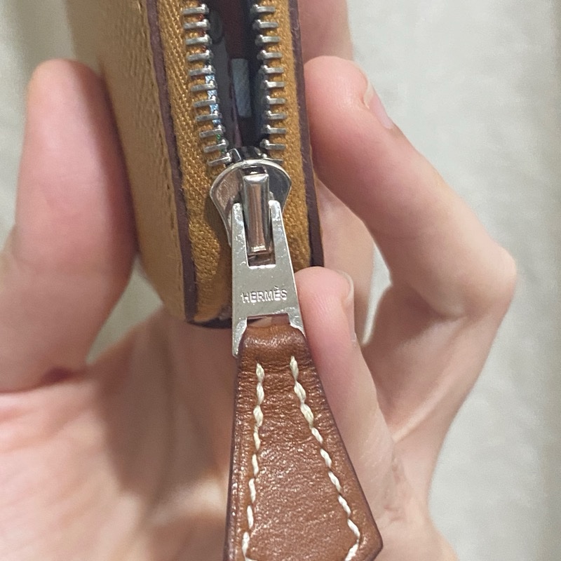 愛馬仕Hermes 絲巾短夾 2s 芝麻色-4