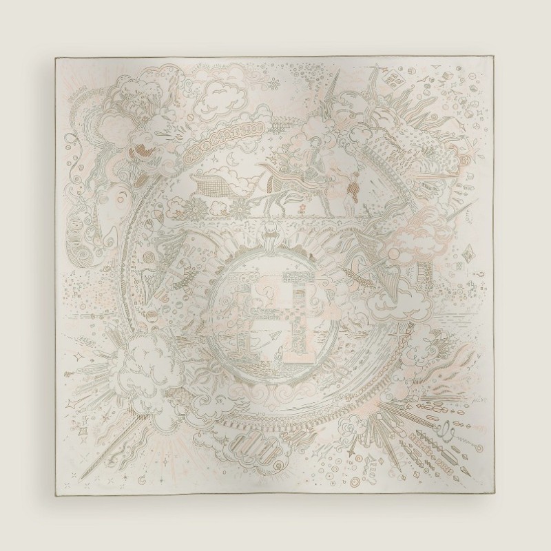 全新 HERMÈS 愛馬仕 Please Hold The Line “正在接通中” 90方巾-7