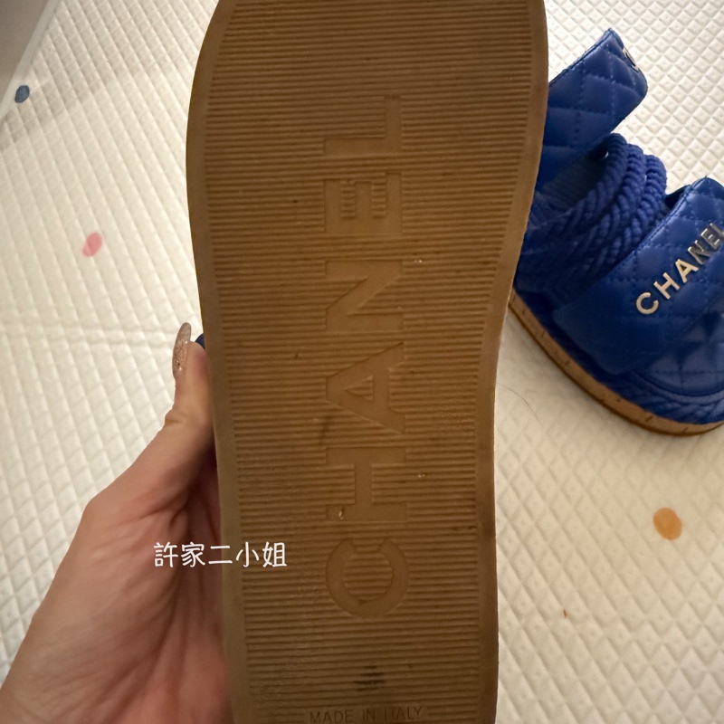 CHANEL 二手閒置 小羊皮編織拖鞋 37號-5