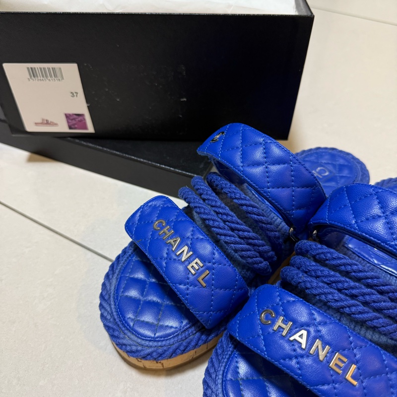 CHANEL 二手閒置 小羊皮編織拖鞋 37號-10