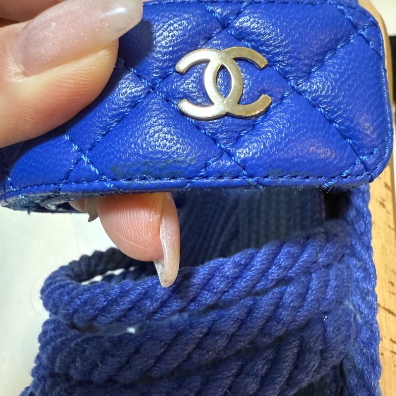 CHANEL 二手閒置 小羊皮編織拖鞋 37號-11