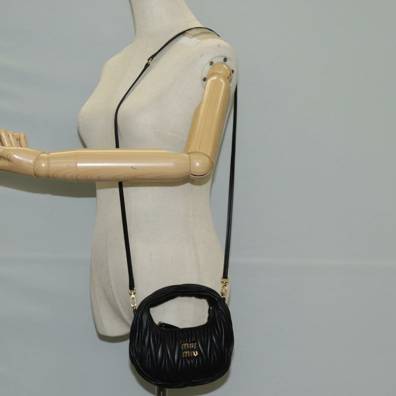 【日本直送】Miu Miu Matelasse 手提包 皮革 2way 黑色 正品 119232SM-23