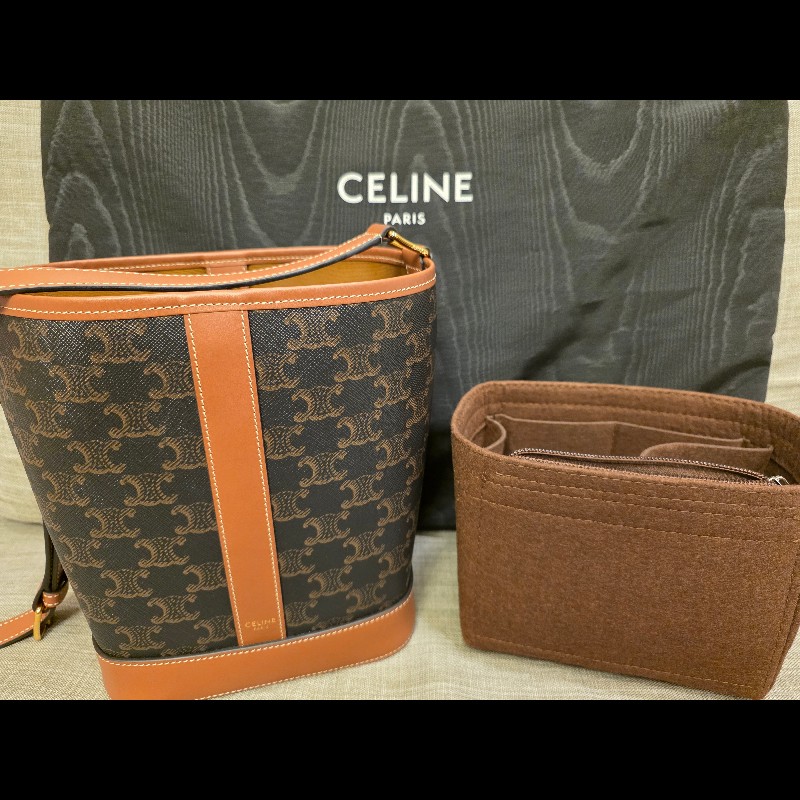 Celine 老花 水桶包 Small Bucket Cuir Triomphe Canvas Bag-6