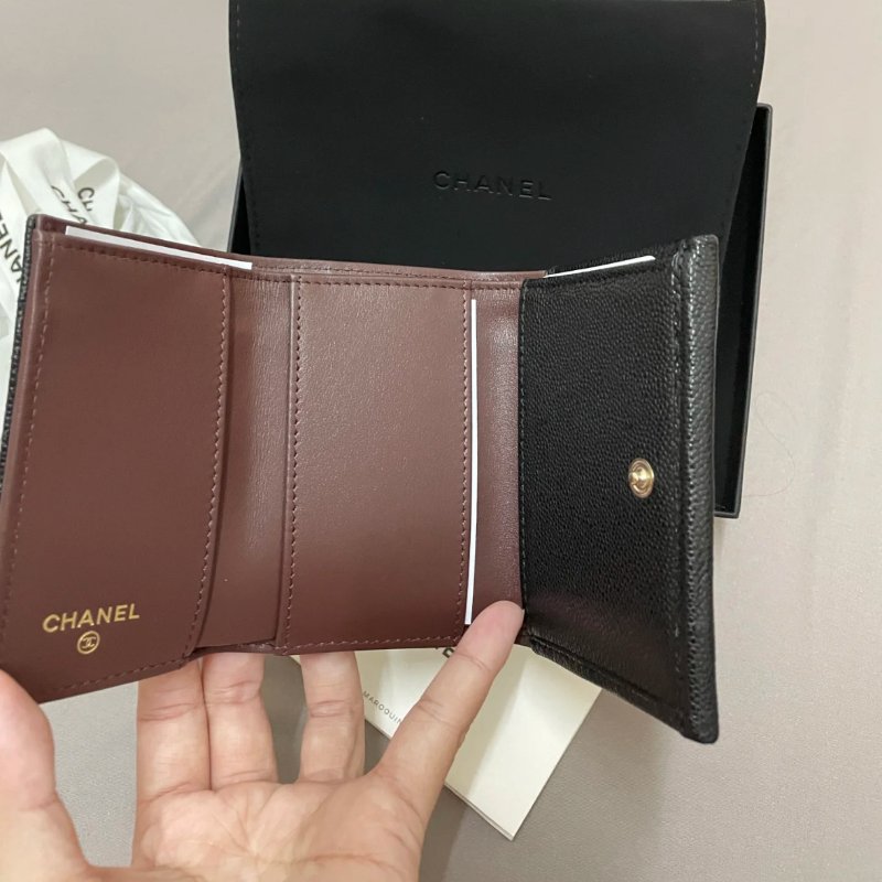 CHANEL Mini Flap Wallet 迷你三摺錢包AP0230  - 黑金牛皮-1