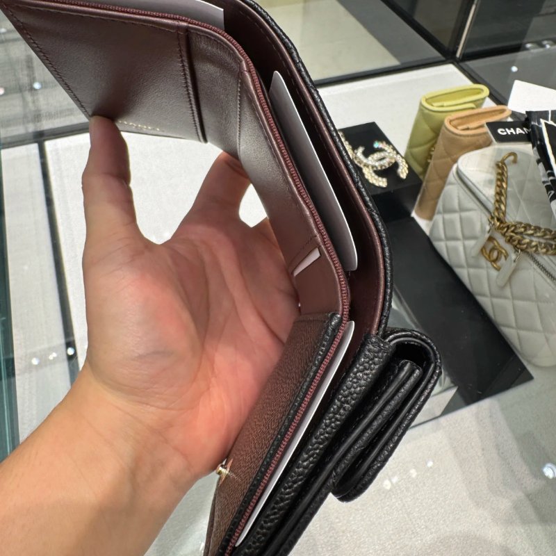 CHANEL Mini Flap Wallet 迷你三摺錢包AP0230  - 黑金牛皮-2