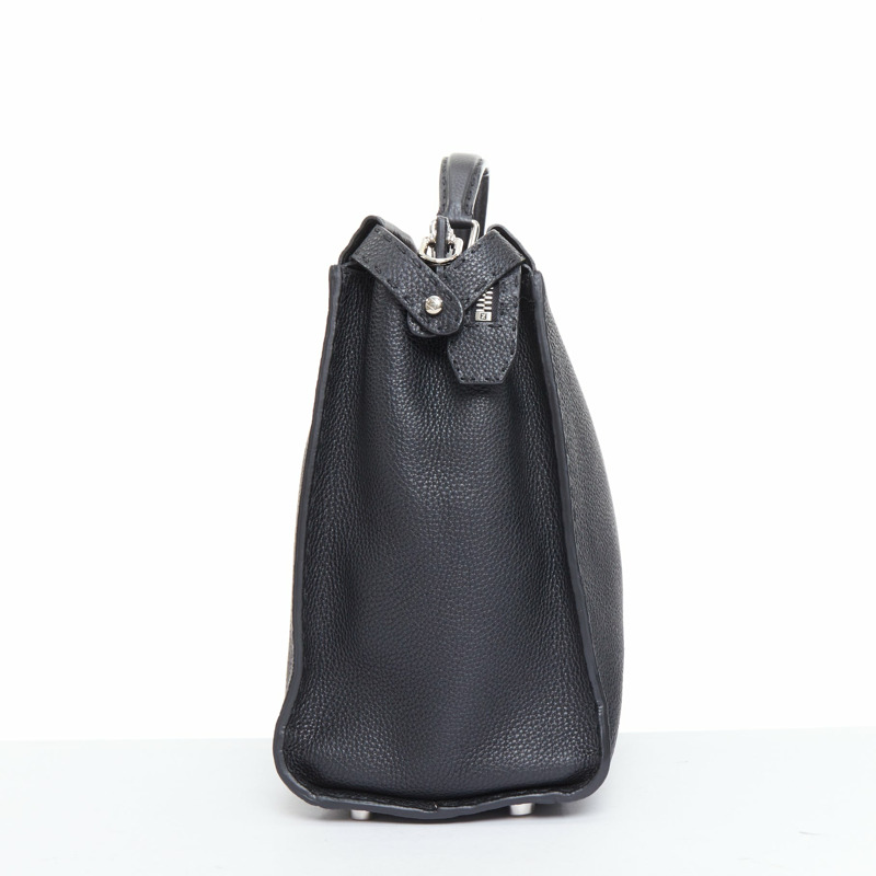 FENDI Peekaboo black topstitch selleria monster eye crossbody briefcase-3