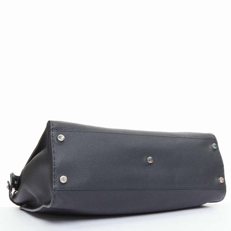 FENDI Peekaboo black topstitch selleria monster eye crossbody briefcase-5