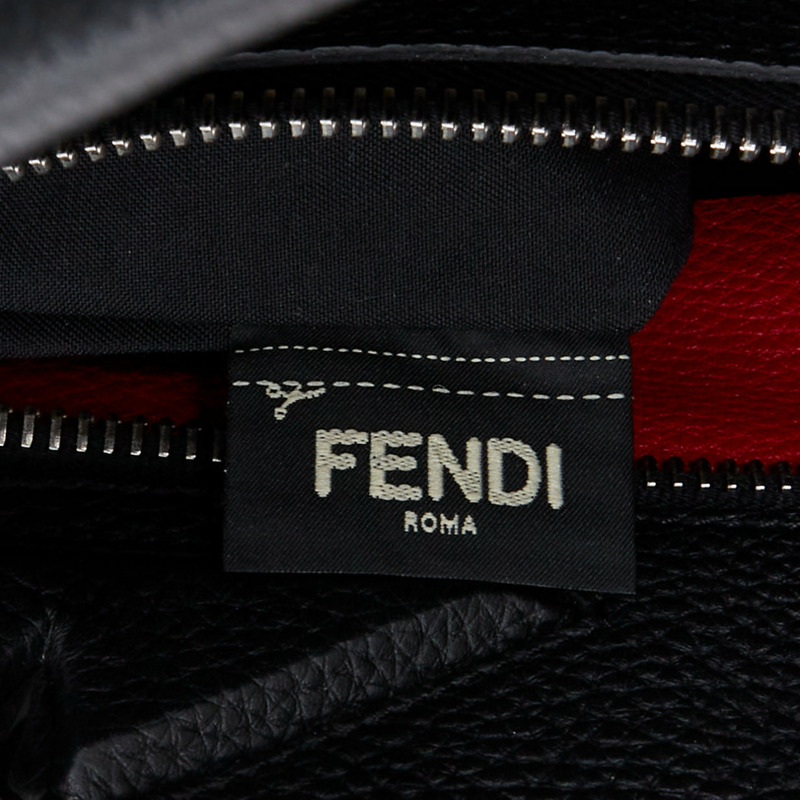 FENDI Peekaboo black topstitch selleria monster eye crossbody briefcase-9