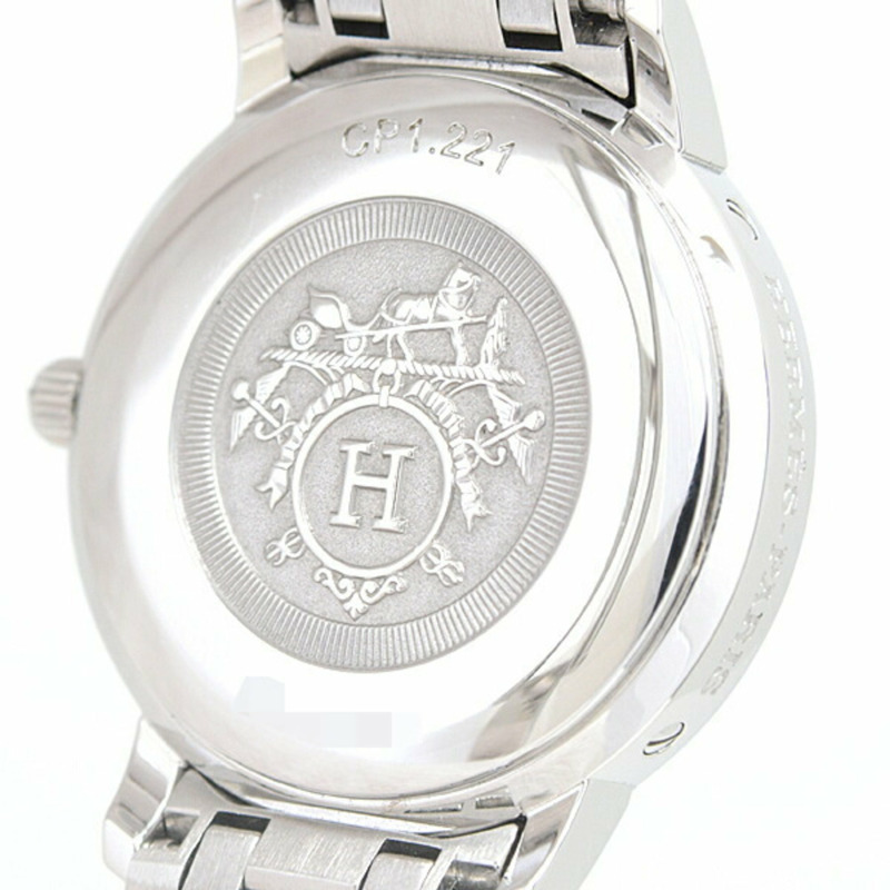 愛馬仕 (Hermes) 女士手錶 Clipper Nacle 經典電池供電白色貝殼錶盤不銹鋼 SS x GP HERMES CP1.221-4
