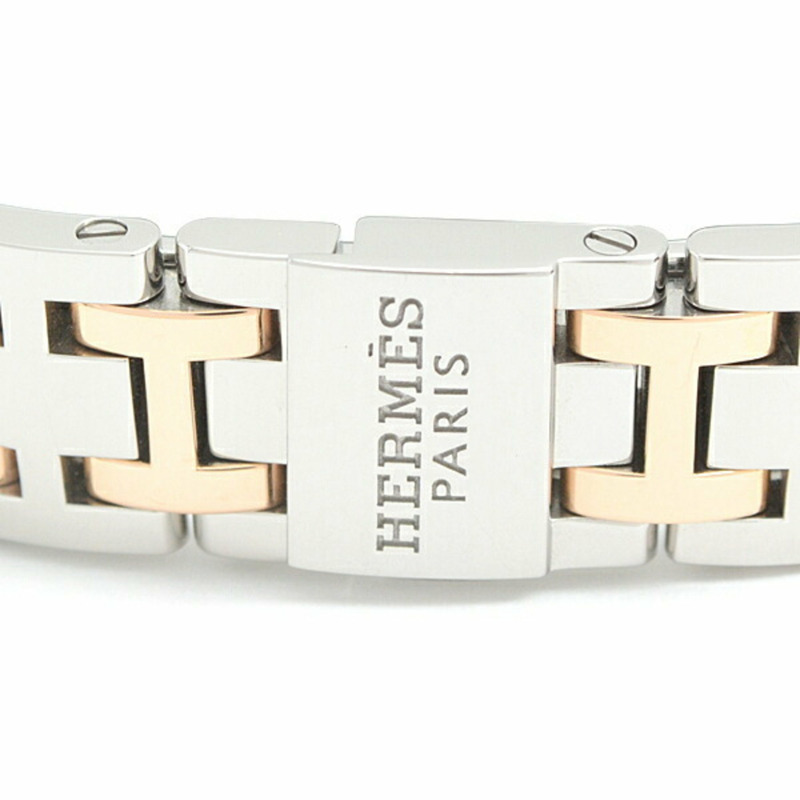 愛馬仕 (Hermes) 女士手錶 Clipper Nacle 經典電池供電白色貝殼錶盤不銹鋼 SS x GP HERMES CP1.221-7