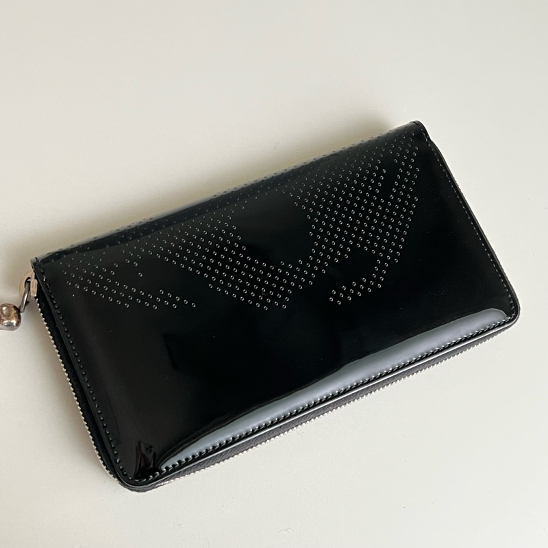 Alexander McQueen Black Patent LeatherZip 長夾錢包-10