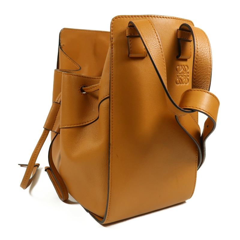 LOEWE 牛皮皮革Hammock銀扣手挽肩背兩用袋-3