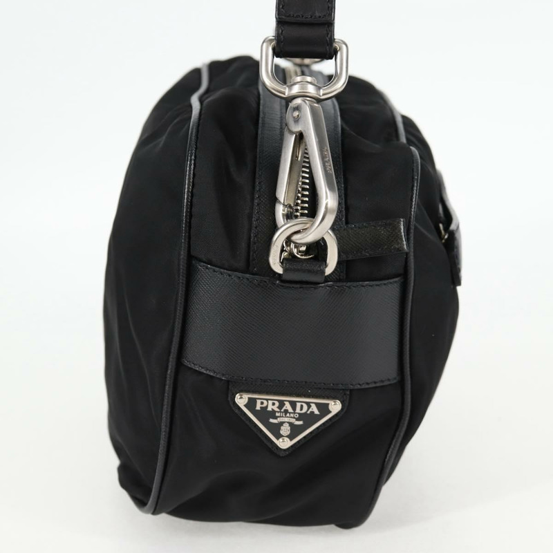 【日本直送】PRADA 單肩包 尼龍 黑色 銀色 正品 ep9086V-3