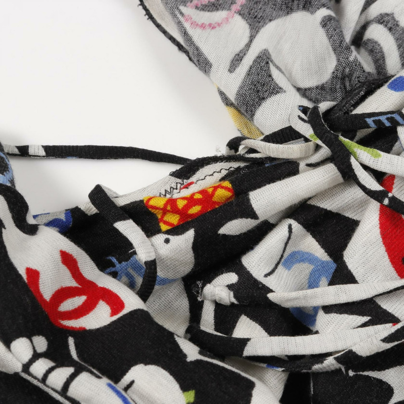 CHANEL COCO Mark Camelia 洋裝 P30594 棉質黑色多色 #44 二手女款-8