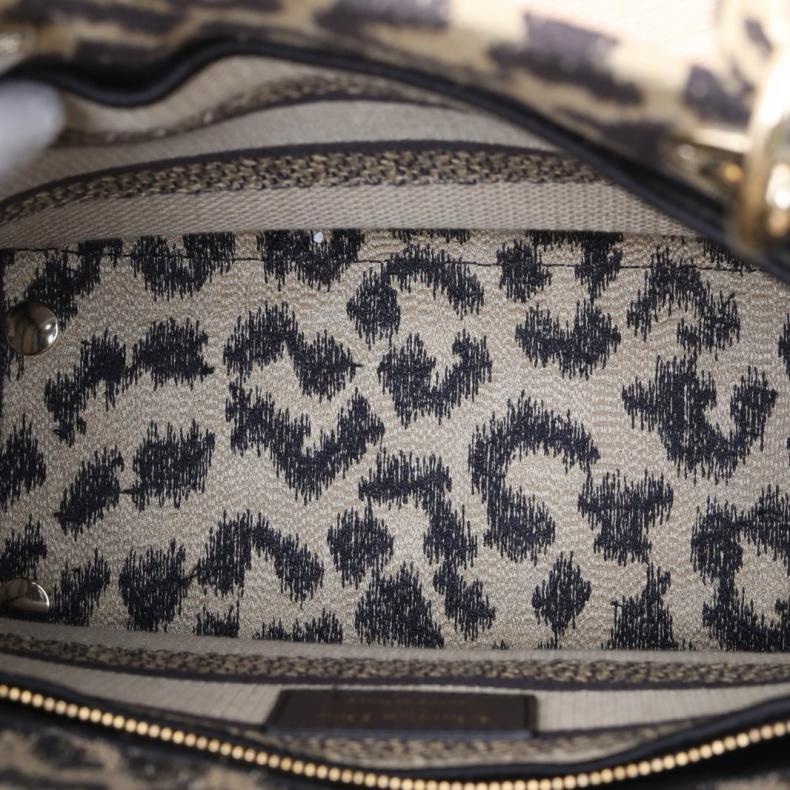 DIOR(迪奧) Lady Dior 戴妃包 五格 豹紋 帆布 金扣 2021 印花刺繡款-4