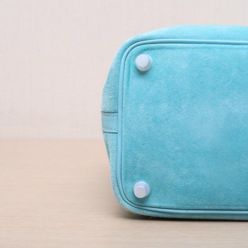 HERMES(愛馬仕) Picotin 18 菜籃子 3P馬卡龍 Swift皮/麂皮 X刻 銀扣-3