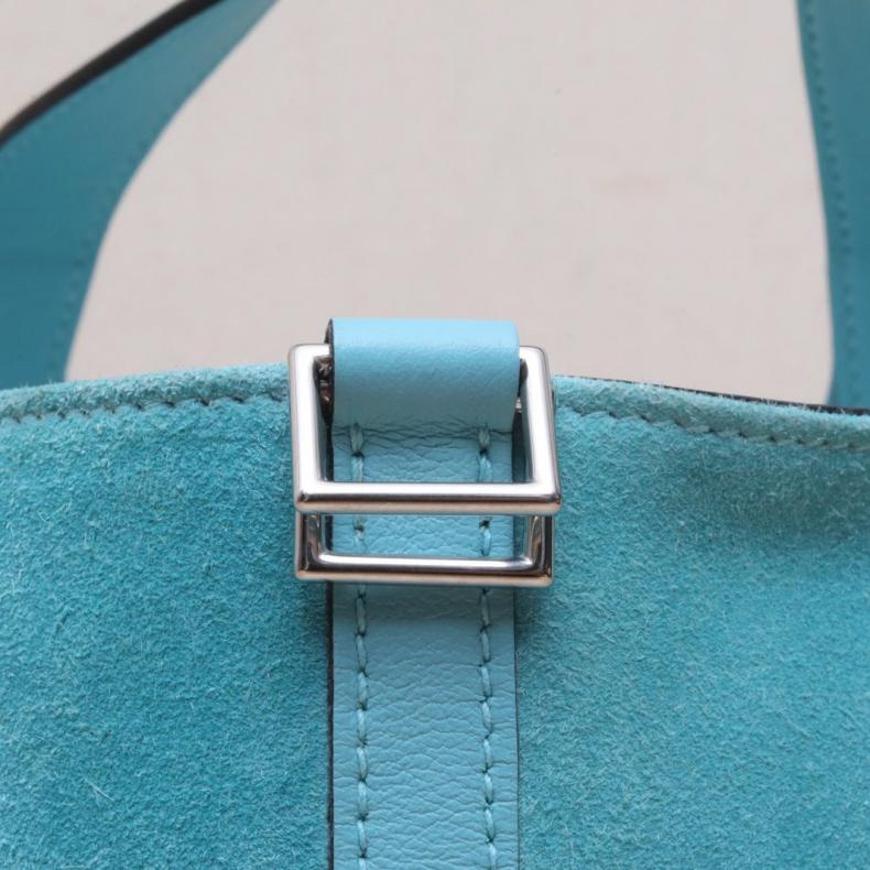 HERMES(愛馬仕) Picotin 18 菜籃子 3P馬卡龍 Swift皮/麂皮 X刻 銀扣-5