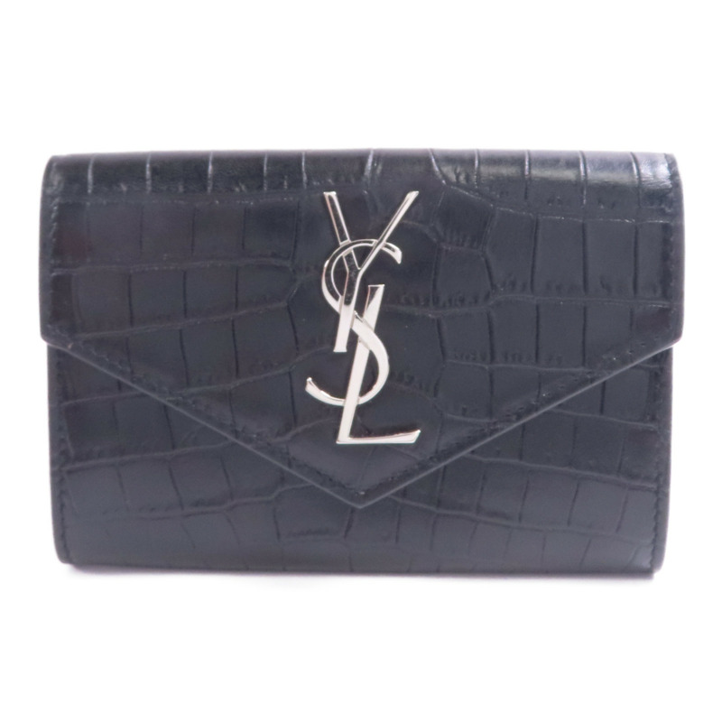 SAINT LAURENT 牛皮皮革Card Wallet銀扣卡片套-0