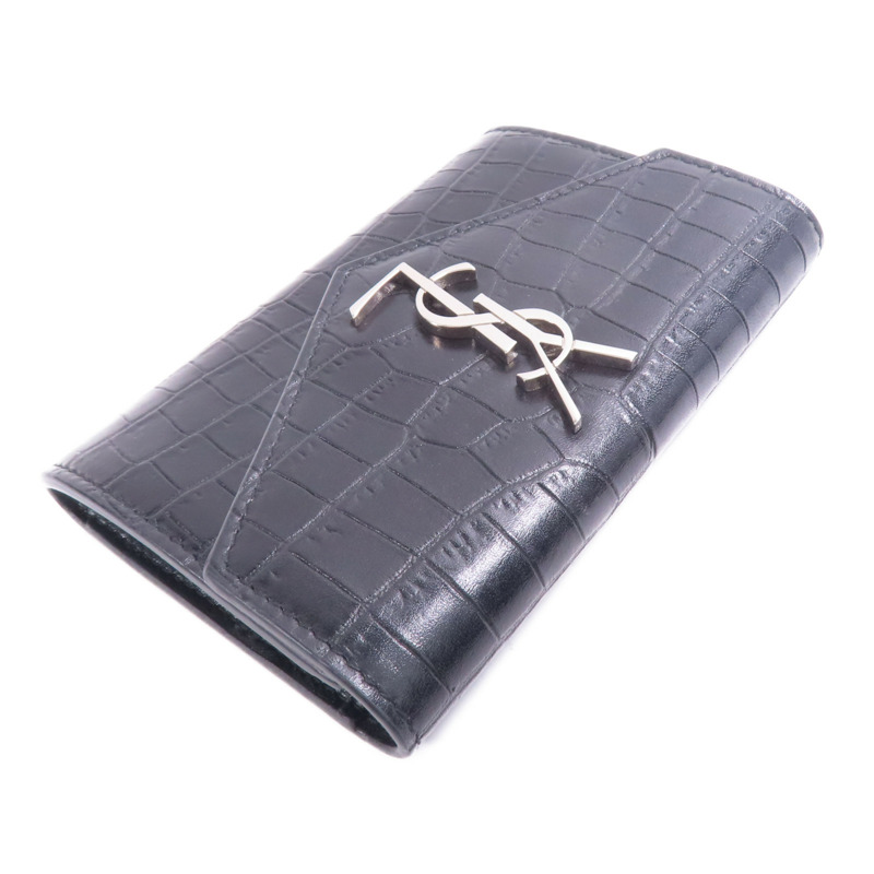 SAINT LAURENT 牛皮皮革Card Wallet銀扣卡片套-4